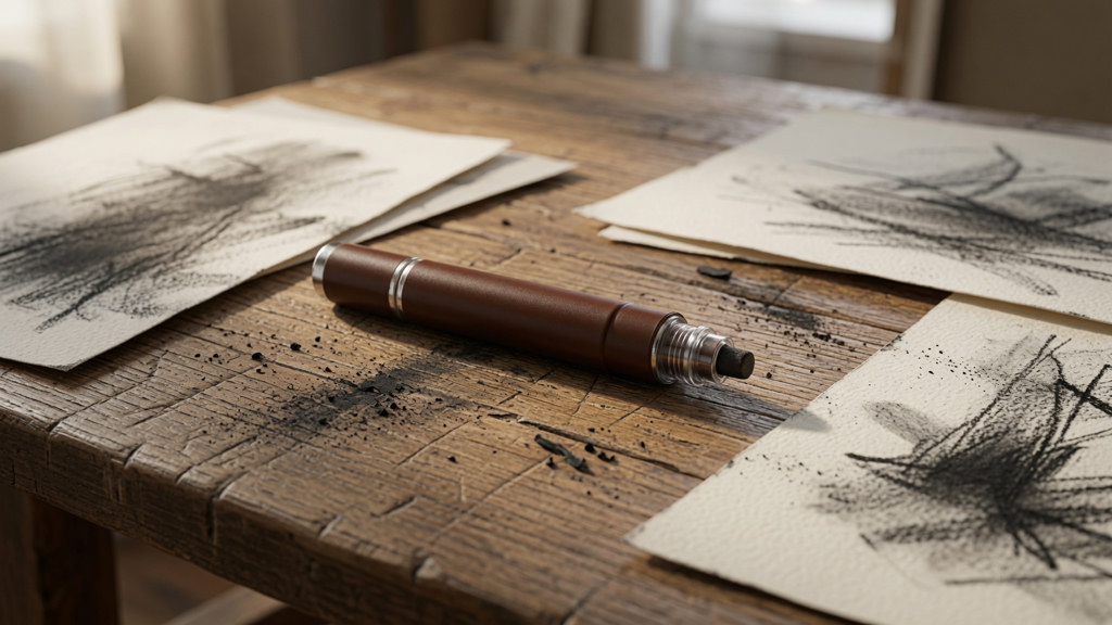 Atelier mit Zeichnungen